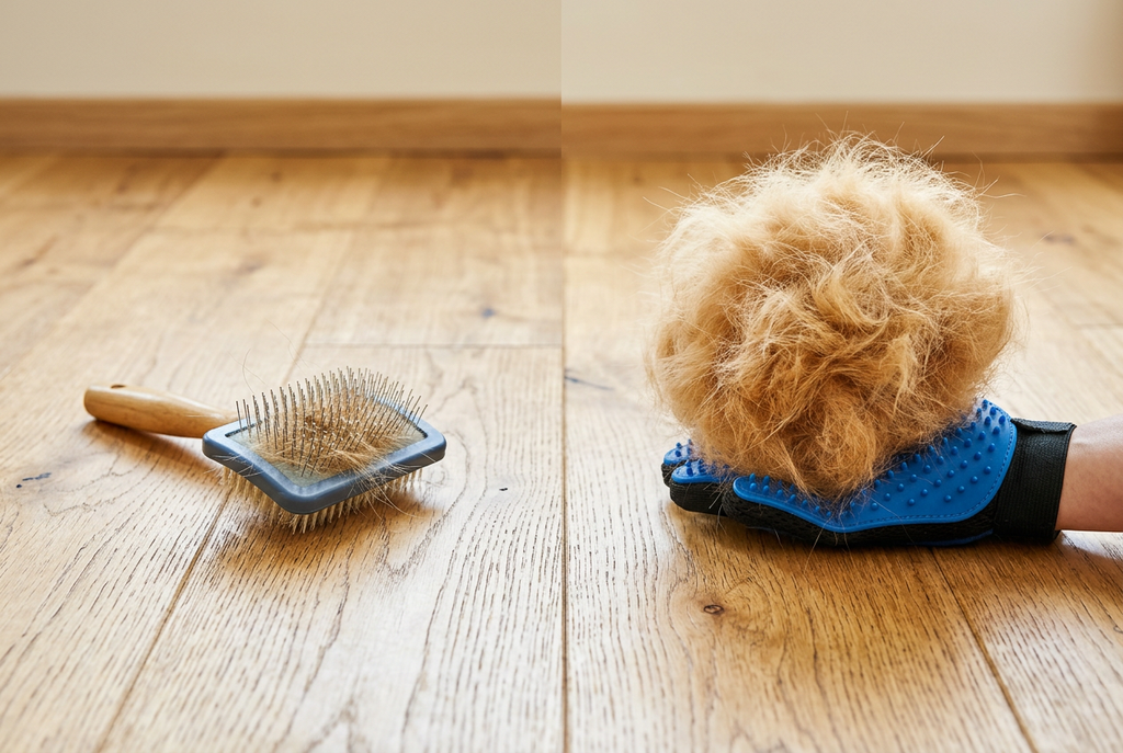2-in-1 Deshedding Glove for Dogs & Cats — Gentle Massage Bru — image 2 of 5