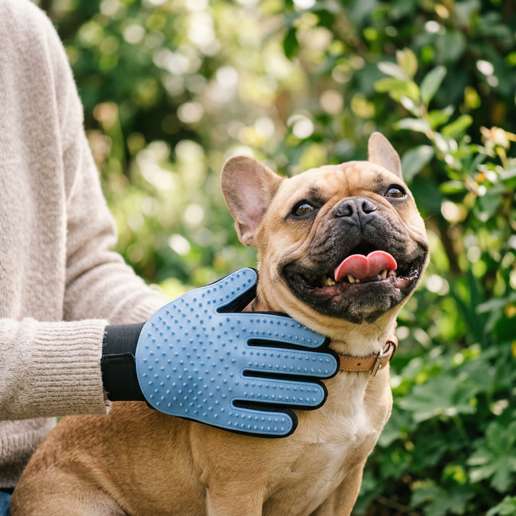 2-in-1 Deshedding Glove for Dogs & Cats — Gentle Massage Bru — image 3 of 5