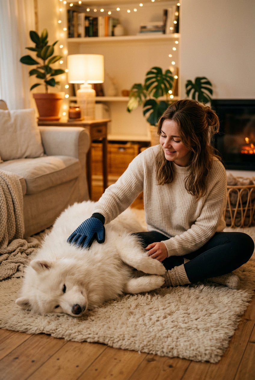 2-in-1 Deshedding Glove for Dogs & Cats — Gentle Massage Bru — image 5 of 5